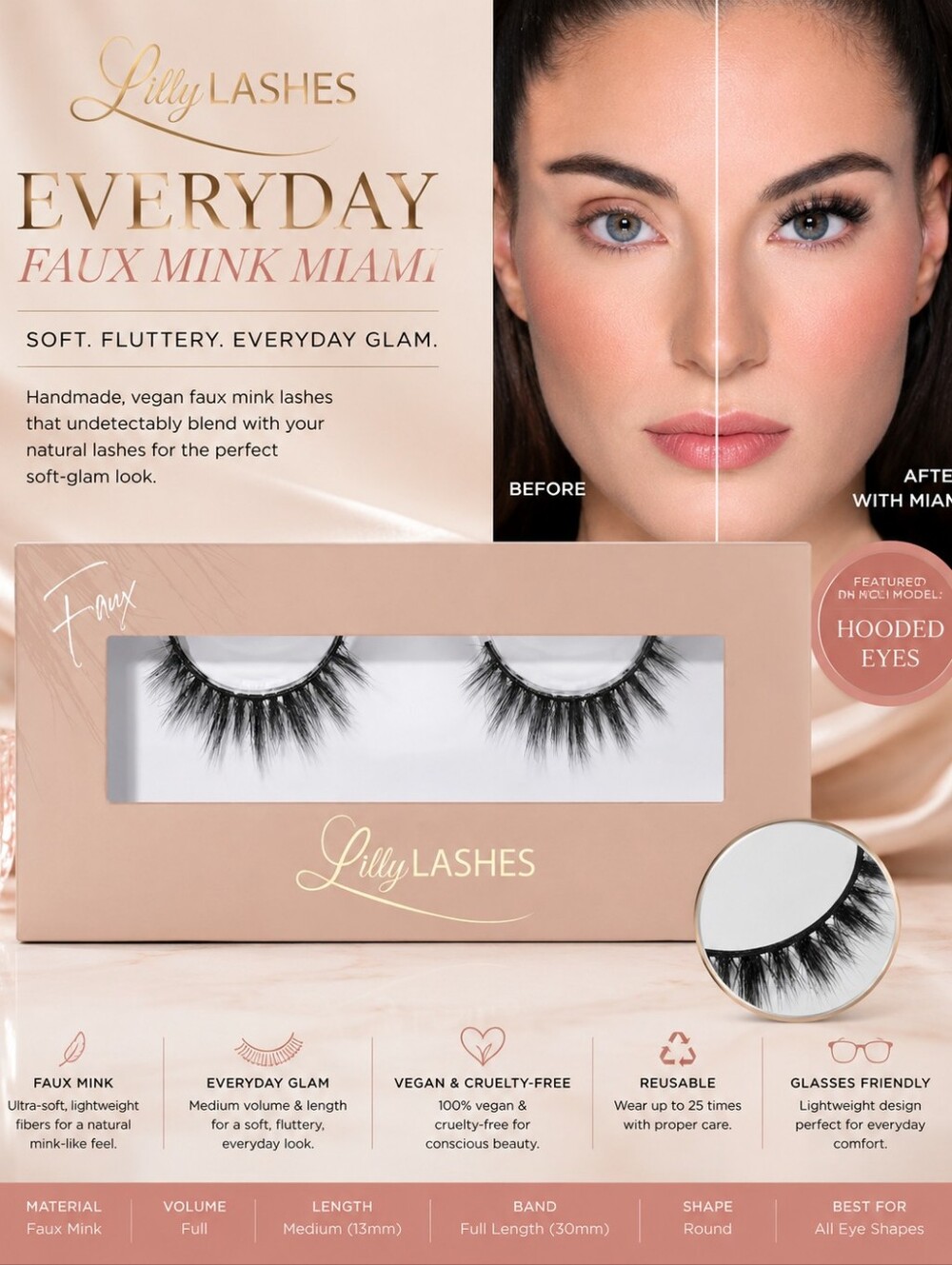 Lilly Lashes  Faux Mink Lashes - Everyday Miami